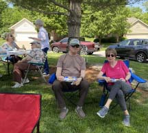 Photo of neighbors at 2025 hot dog social